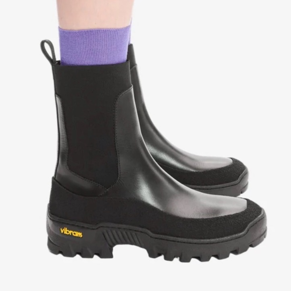 APC Vibram Sole Black Chelsea Boots